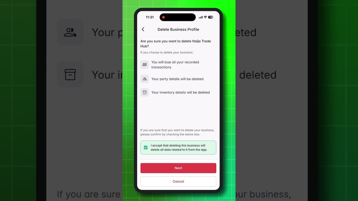 How to Delete a Business Profile in SokoBook App?