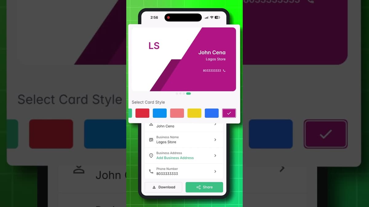 How to create & share business card?